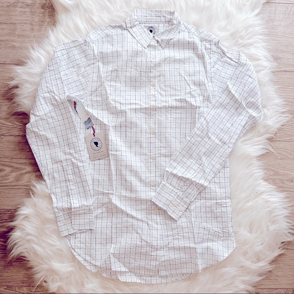 Talula Oxford Boyfriend Shirt - Oversized Fit / Blue Checkered Pattern